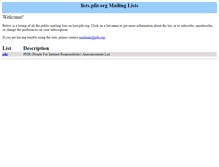 Tablet Screenshot of lists.pfir.org
